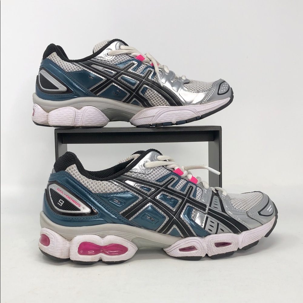 Asics Gel Nimbus 9 Photo Sample Pink Glo Teal Women’s Sneakers - Size 7 No Box